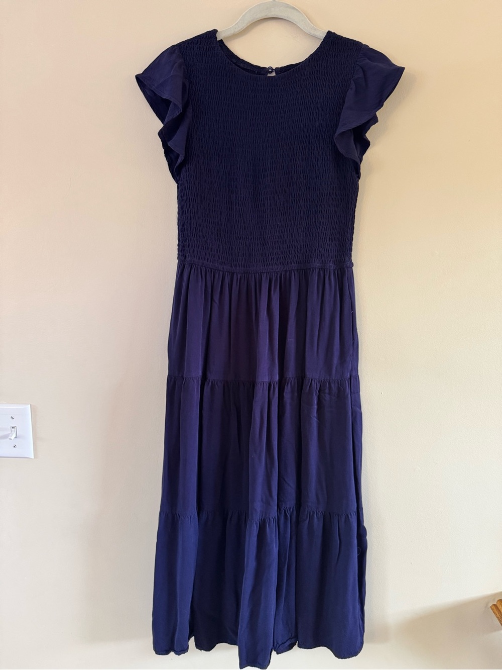 Zesica Women’s dark purple Tiered Maxi Dress with Ruffle Sleeves